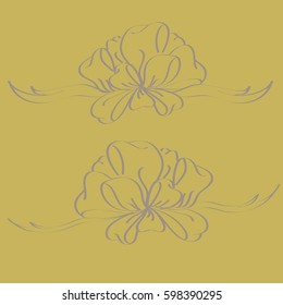 Set hand drawn bows isolated on background.