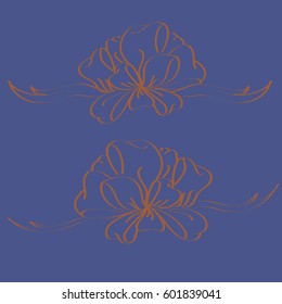 Set hand drawn bows isolated on background.
