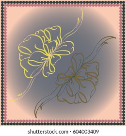 Set hand drawn bows isolated on background.