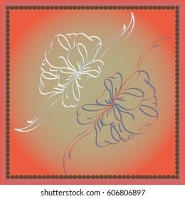 Set hand drawn bows isolated on background.