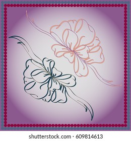 Set hand drawn bows isolated on background.