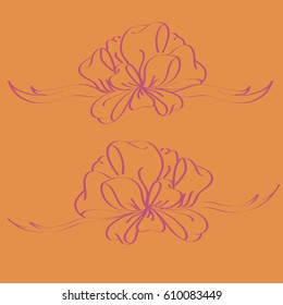 Set hand drawn bows isolated on background.