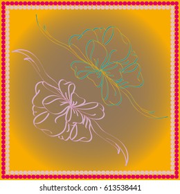 Set hand drawn bows isolated on background.