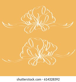 Set hand drawn bows isolated on background.