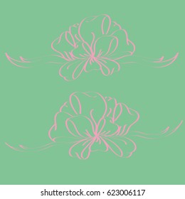 Set hand drawn bows isolated on background.