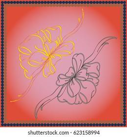 Set hand drawn bows isolated on background.