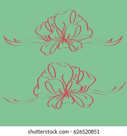 Set hand drawn bows isolated on background.