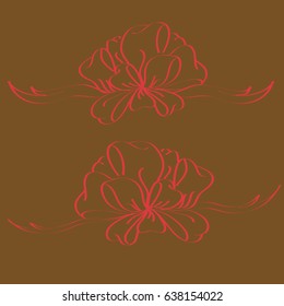 Set hand drawn bows isolated on background.
