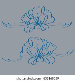 Set hand drawn bows isolated on background.