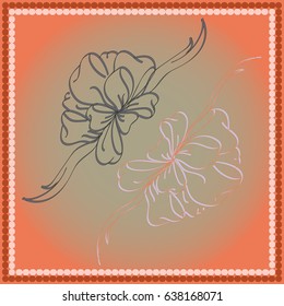 Set hand drawn bows isolated on background.
