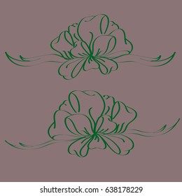 Set hand drawn bows isolated on background.