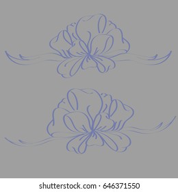 Set hand drawn bows isolated on background.