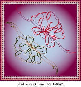 Set hand drawn bows isolated on background.