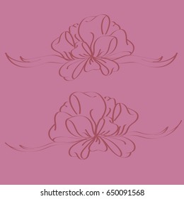 Set hand drawn bows isolated on background.