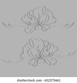 Set hand drawn bows isolated on background.