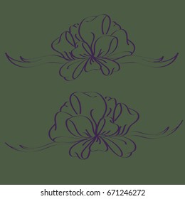 Set hand drawn bows isolated on background.