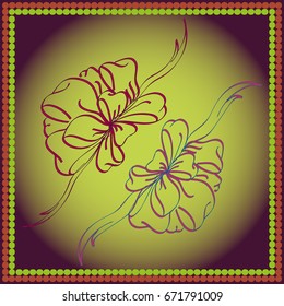 Set hand drawn bows isolated on background.