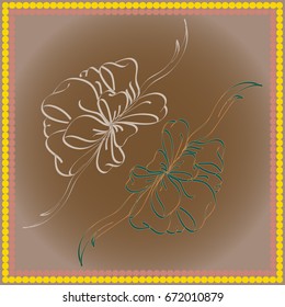 Set hand drawn bows isolated on background.