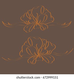 Set hand drawn bows isolated on background.