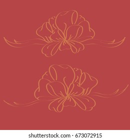 Set hand drawn bows isolated on background.