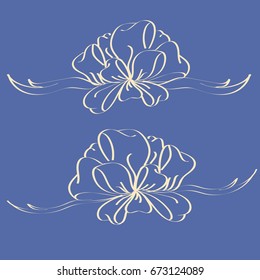 Set hand drawn bows isolated on background.