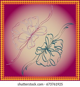 Set hand drawn bows isolated on background.