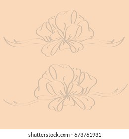 Set hand drawn bows isolated on background.