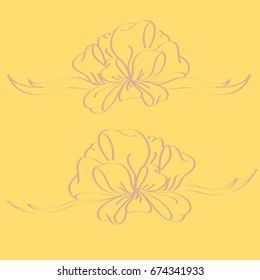 Set hand drawn bows isolated on background.