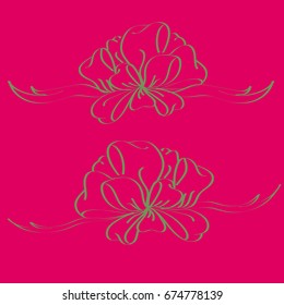 Set hand drawn bows isolated on background.