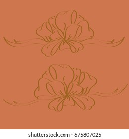 Set hand drawn bows isolated on background.