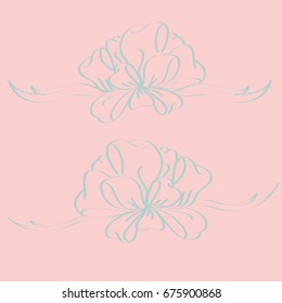 Set hand drawn bows isolated on background.