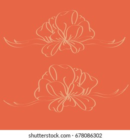 Set hand drawn bows isolated on background.
