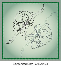 Set hand drawn bows isolated on background.