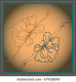 Set hand drawn bows isolated on background.