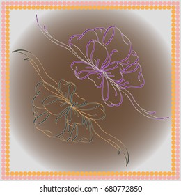 Set hand drawn bows isolated on background.
