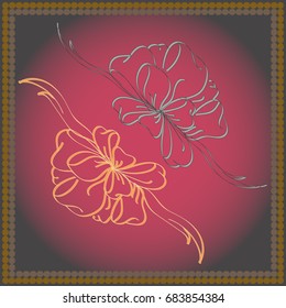 Set hand drawn bows isolated on background.