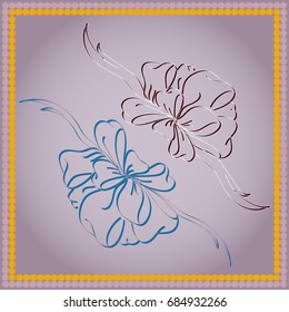 Set hand drawn bows isolated on background.