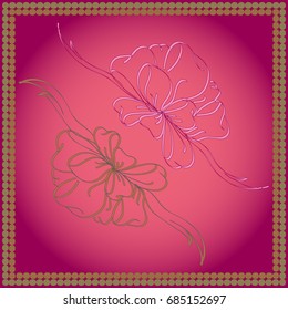 Set hand drawn bows isolated on background.