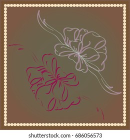 Set hand drawn bows isolated on color background.