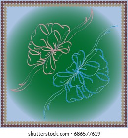 Set hand drawn bows isolated on color background.