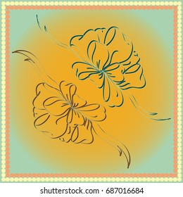 Set hand drawn bows isolated on color background.