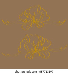 Set hand drawn bows isolated on color background.