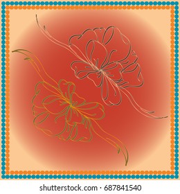 Set hand drawn bows isolated on color background.