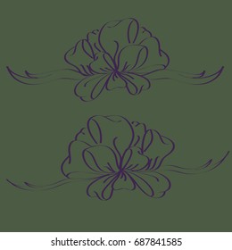 Set hand drawn bows isolated on color background.