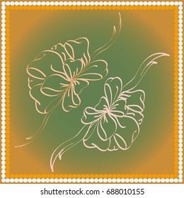 Set hand drawn bows isolated on color background.