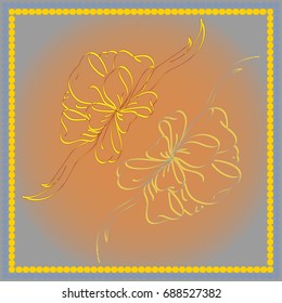 Set hand drawn bows isolated on color background.