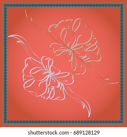 Set hand drawn bows isolated on color background.