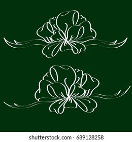 Set hand drawn bows isolated on color background.