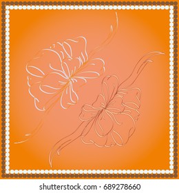Set of hand drawn bows isolated on color background.