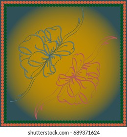 Set hand drawn bows isolated on color background.